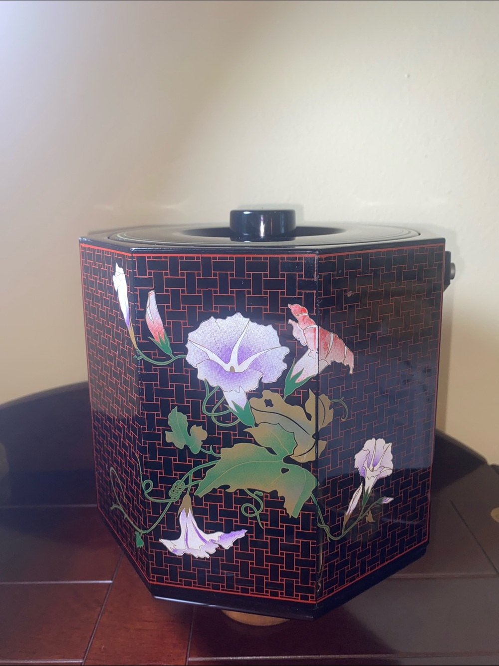 Mid-Century vintage Japanese lacquerware ice bucket vintage barware